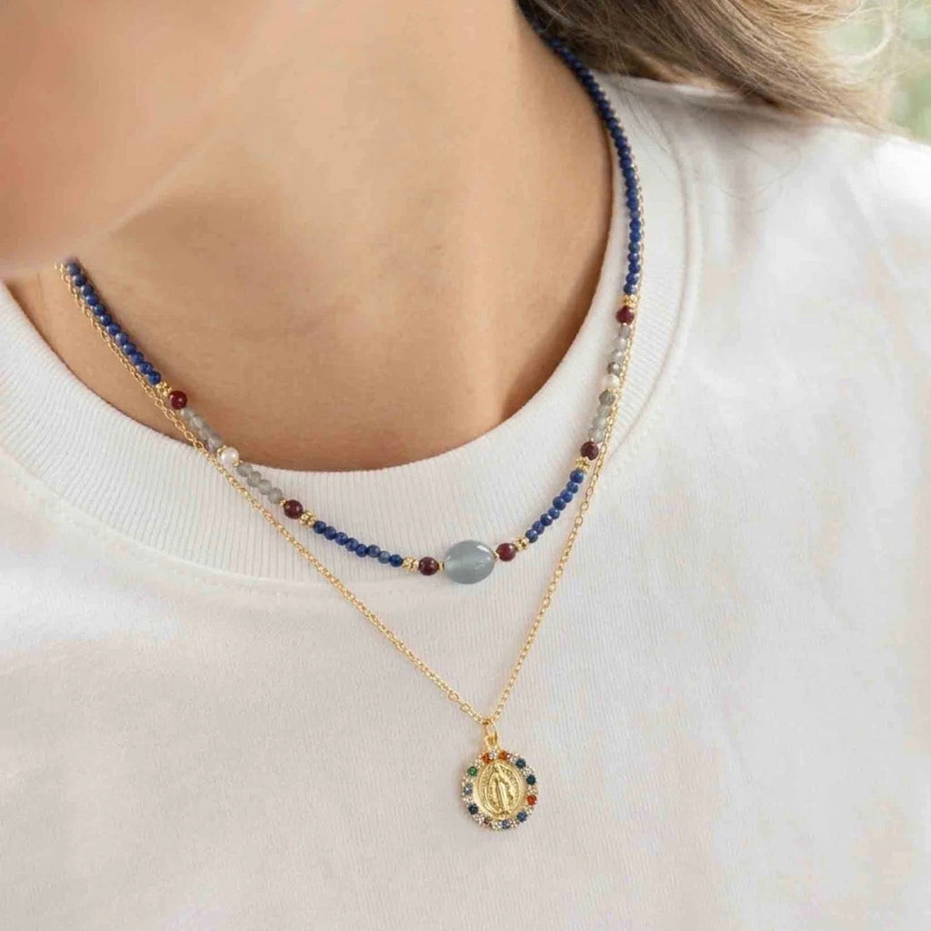 Collar Virgen Azul Marino