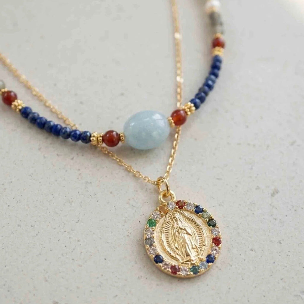 Collar Virgen Azul Marino