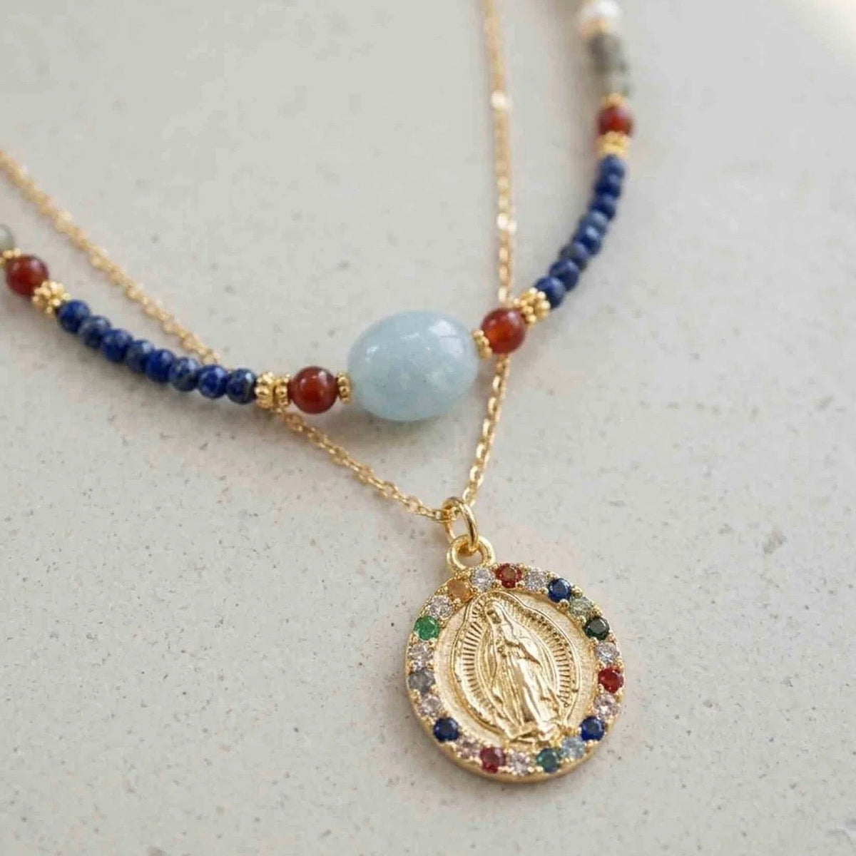Collar Virgen Azul Marino