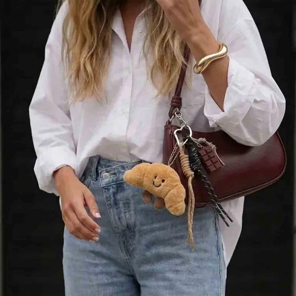 Porte-clés Croissant Peluche